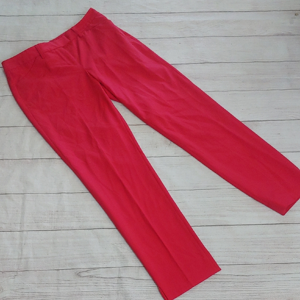 Laundry By Shelli Segal Fushia Red Straight‎ Leg Ankle Pants